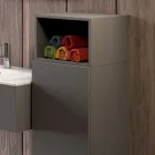 Composición de baño suspendida en fenix gris humo made in Italy, Nápoles Viadurini