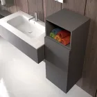 Composición de baño suspendida en fenix gris humo made in Italy, Nápoles Viadurini