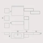 Composición de baño suspendida en fenix gris humo made in Italy, Nápoles Viadurini