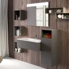 Composición de baño suspendida en fenix gris humo made in Italy, Nápoles Viadurini