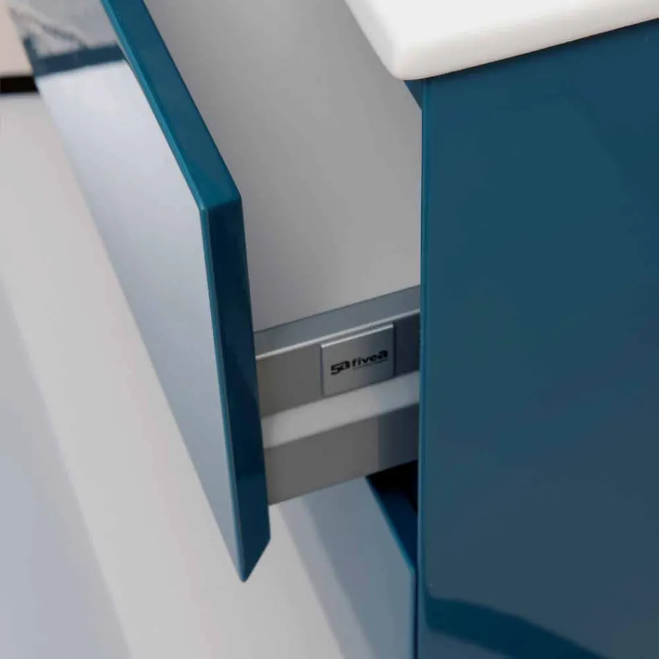 Composición Baño Suspendido en Mdf Lacado Hecho en Italia - Becky Viadurini