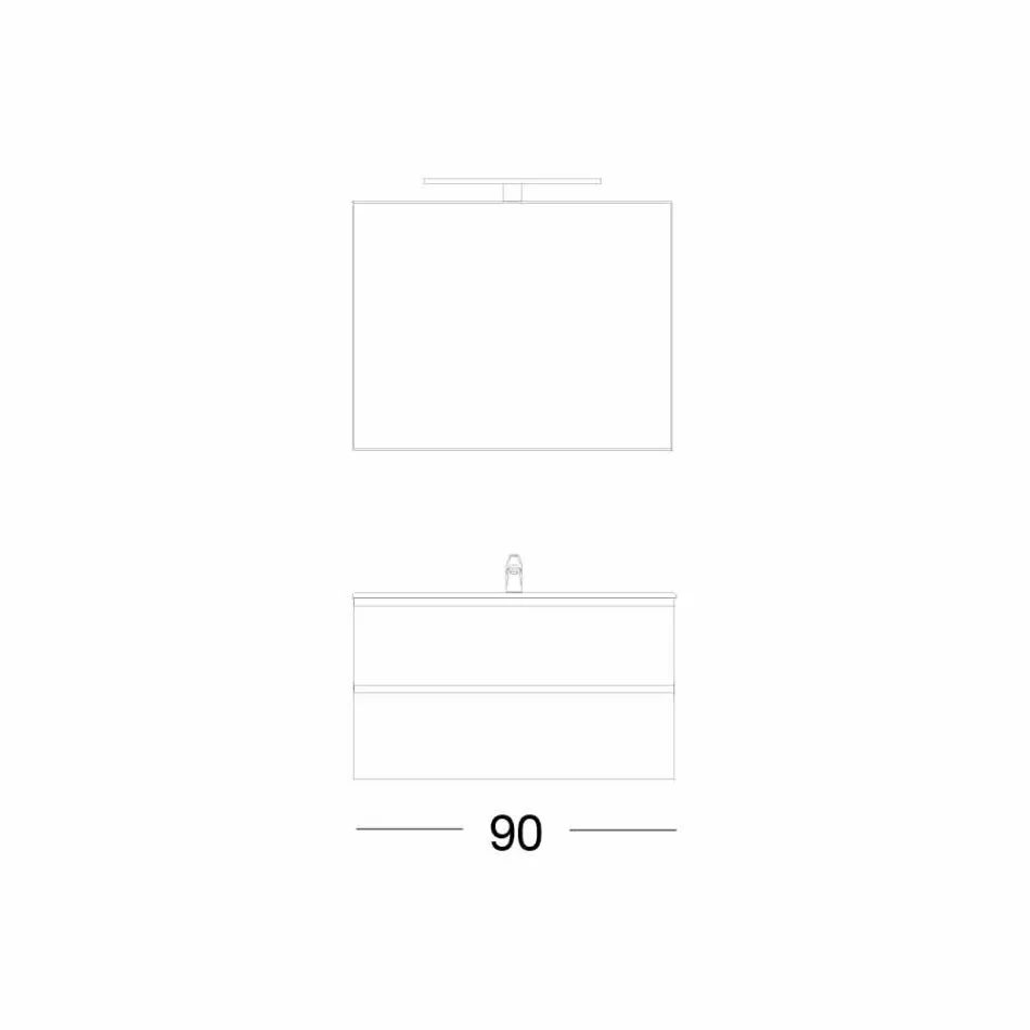 Composición Baño Suspendido en Mdf Lacado Hecho en Italia - Becky Viadurini