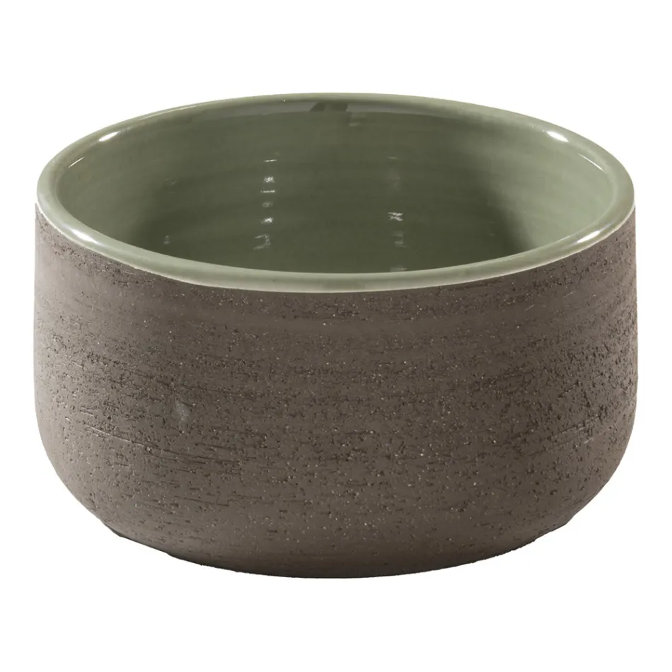 Composición de baño verde con mueble resistente a los arañazos y accesorios - Patryk Viadurini