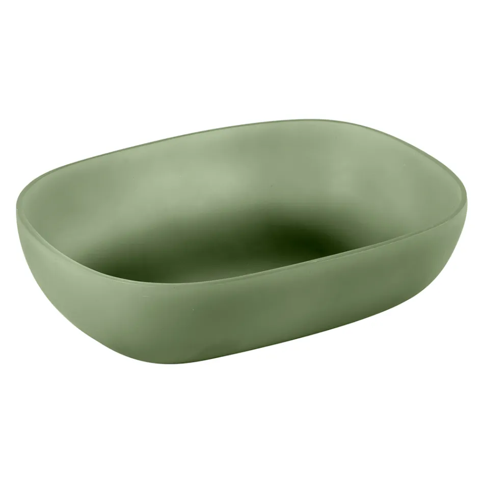 Composición de baño verde que incluye accesorios y mueble bajo - Georges Viadurini