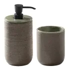 Composición de baño verde que incluye accesorios y mueble bajo - Georges Viadurini