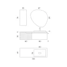 Composición de baño verde salvia y roble Cannettato Made in Italy - Uranus Viadurini