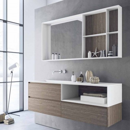 Composición de muebles de baño, diseño moderno y suspendido Made in Italy - Callisi8 Viadurini