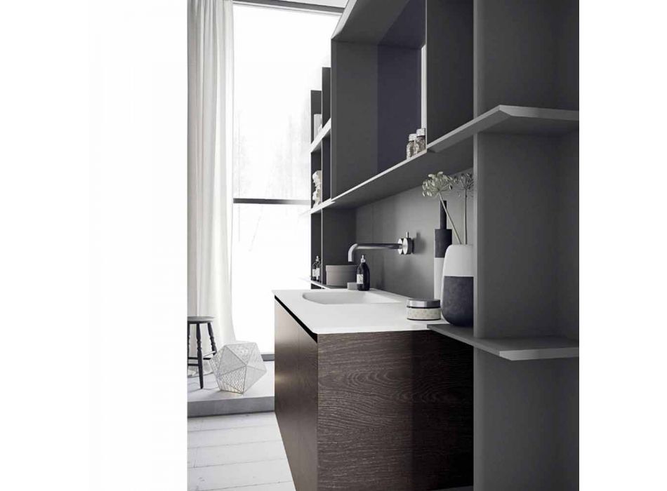 Composición de muebles de baño suspendidos y modernos, muebles de diseño - Callisi12 Viadurini