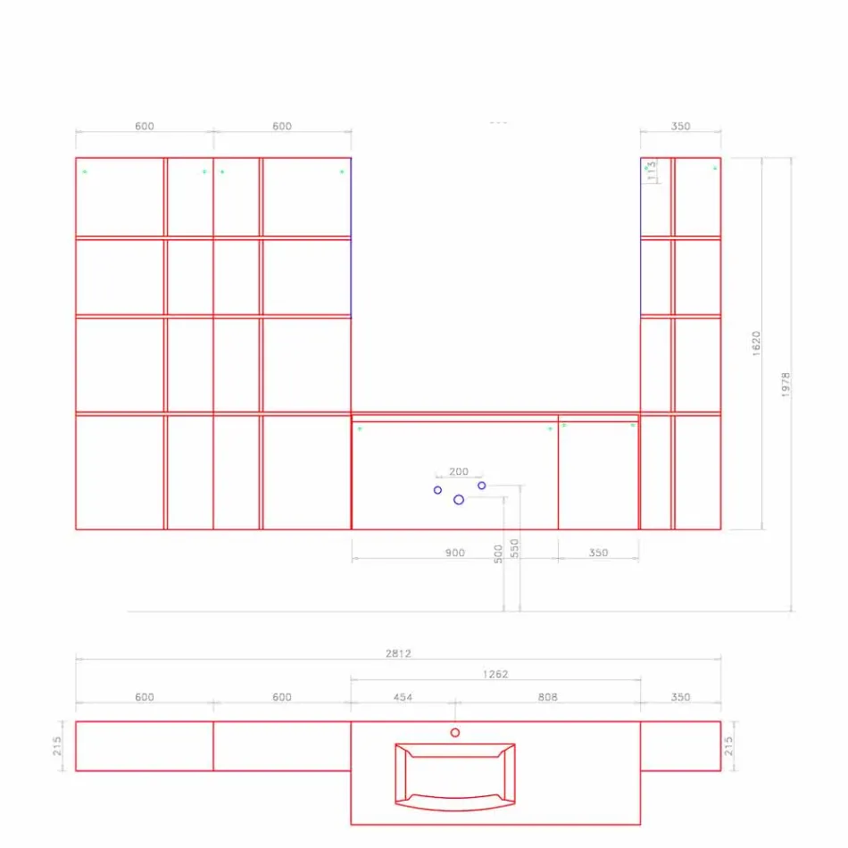 Composición de muebles de baño suspendidos y modernos, muebles de diseño - Callisi12 Viadurini