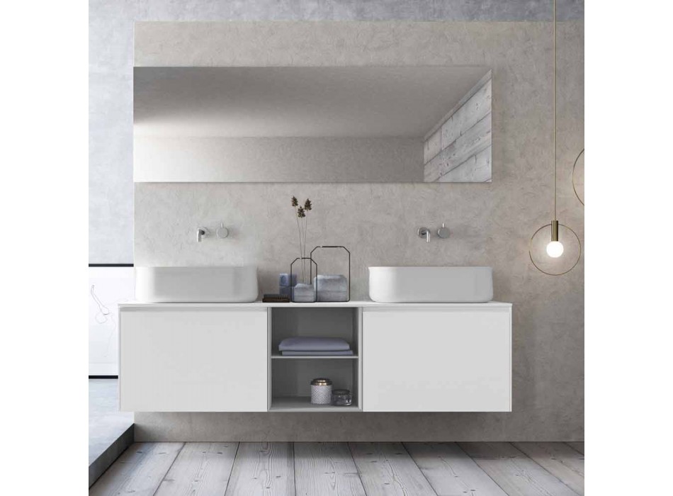 Composición de baño de suspensión de diseño moderno Made in Italy - Callisi14 Viadurini