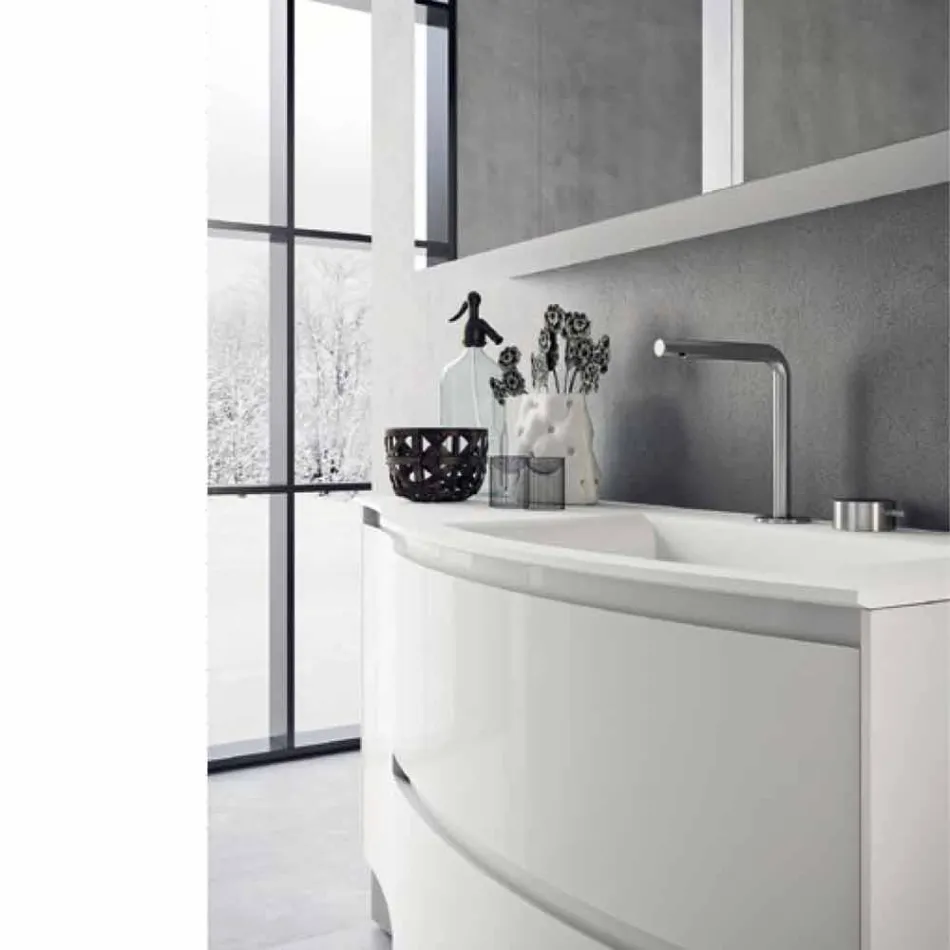 Composición de baño moderna y suspendida Made in Italy Design - Callisi7 Viadurini