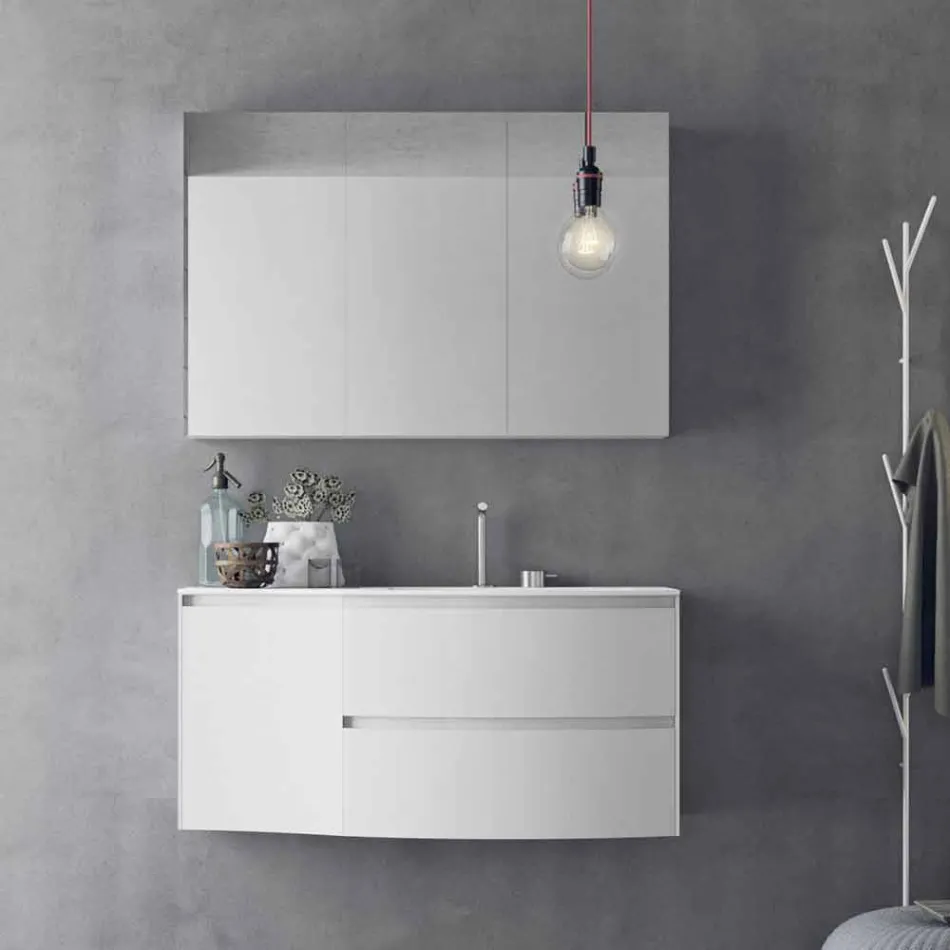 Composición de baño moderna y suspendida Made in Italy Design - Callisi7 Viadurini