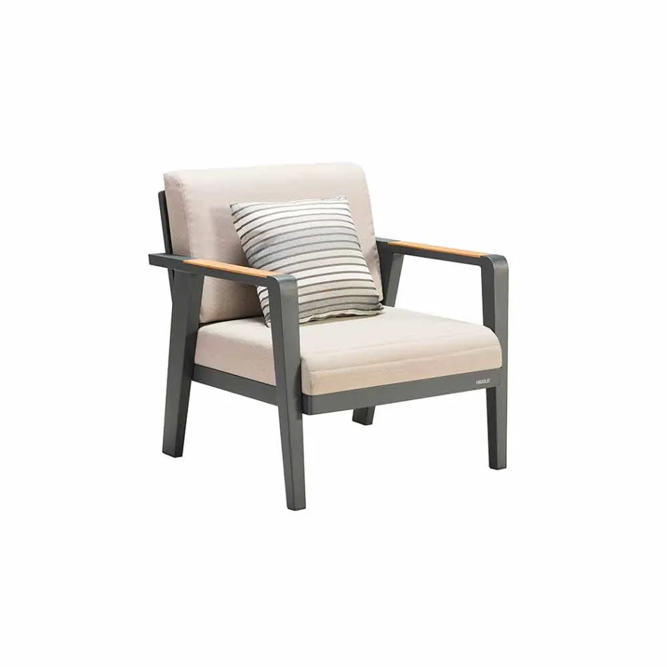 Sofá de 3 plazas, 2 sillones y mesa de centro Outdoor Composition - Moira Viadurini