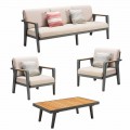 Sofá de 3 plazas, 2 sillones y mesa de centro Outdoor Composition - Moira