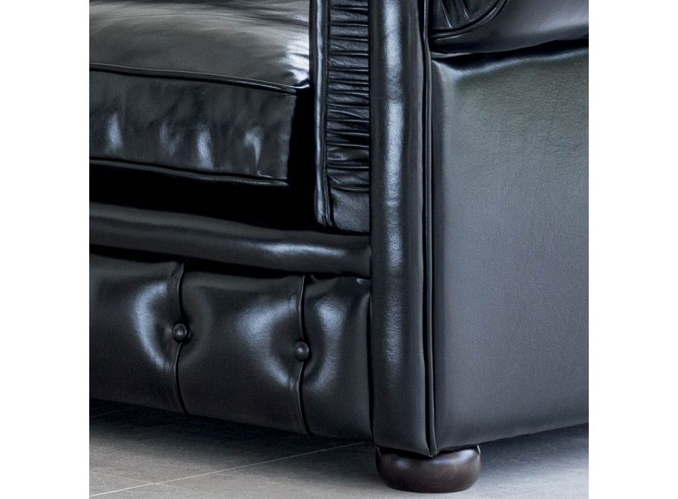 Composición de salón con sofá, sillón y banco Made in Italy - Spassoso Viadurini