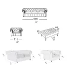 Composición de salón con sofá, sillón y banco Made in Italy - Spassoso Viadurini