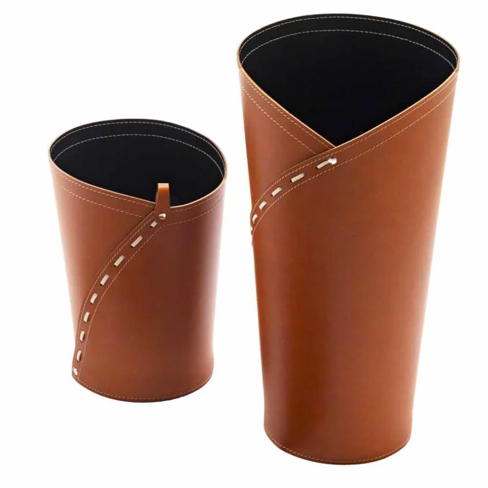 Composición de oficina de diseño moderno en cuero Made in Italy - Giulio Viadurini