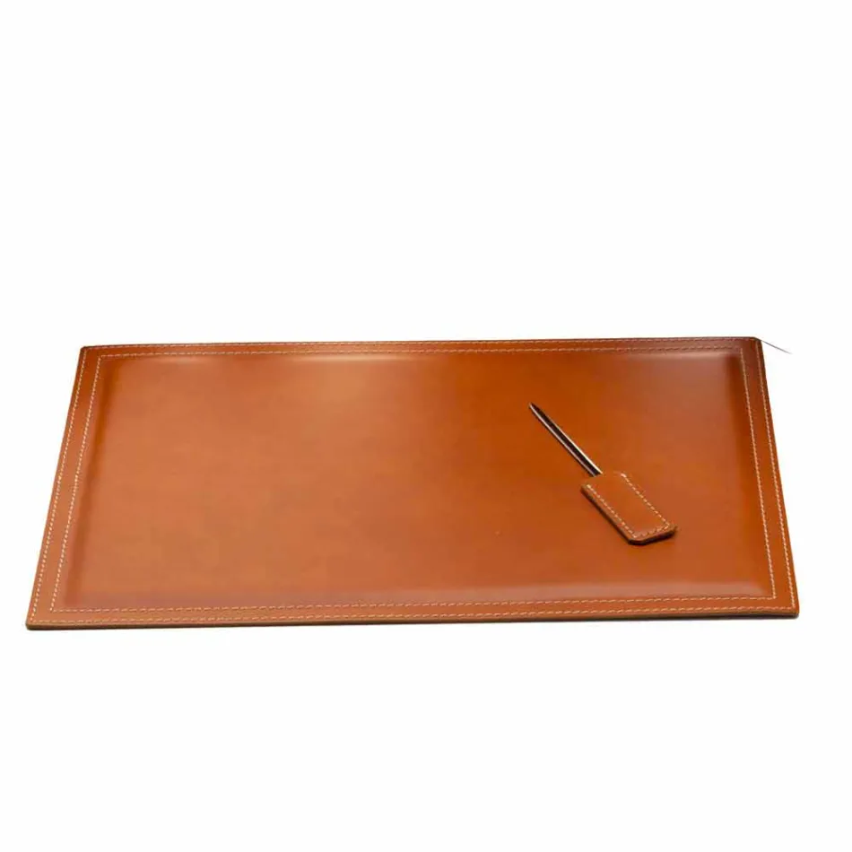 Composición de oficina de diseño moderno en cuero Made in Italy - Giulio Viadurini