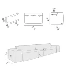 Composición de 1 Sofá, 1 Reposabrazos y 1 Península - Bizarre Viadurini