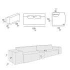 Composición de 1 Sofá, 1 Reposabrazos y 1 Península - Bizarre Viadurini