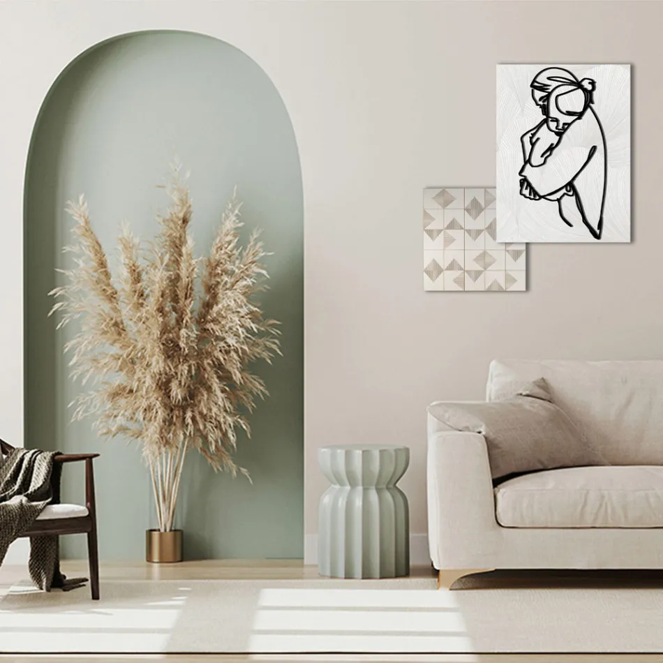 Composición de 2 Paneles con Estilización de un Abrazo Made in Italy - Kyoko Viadurini