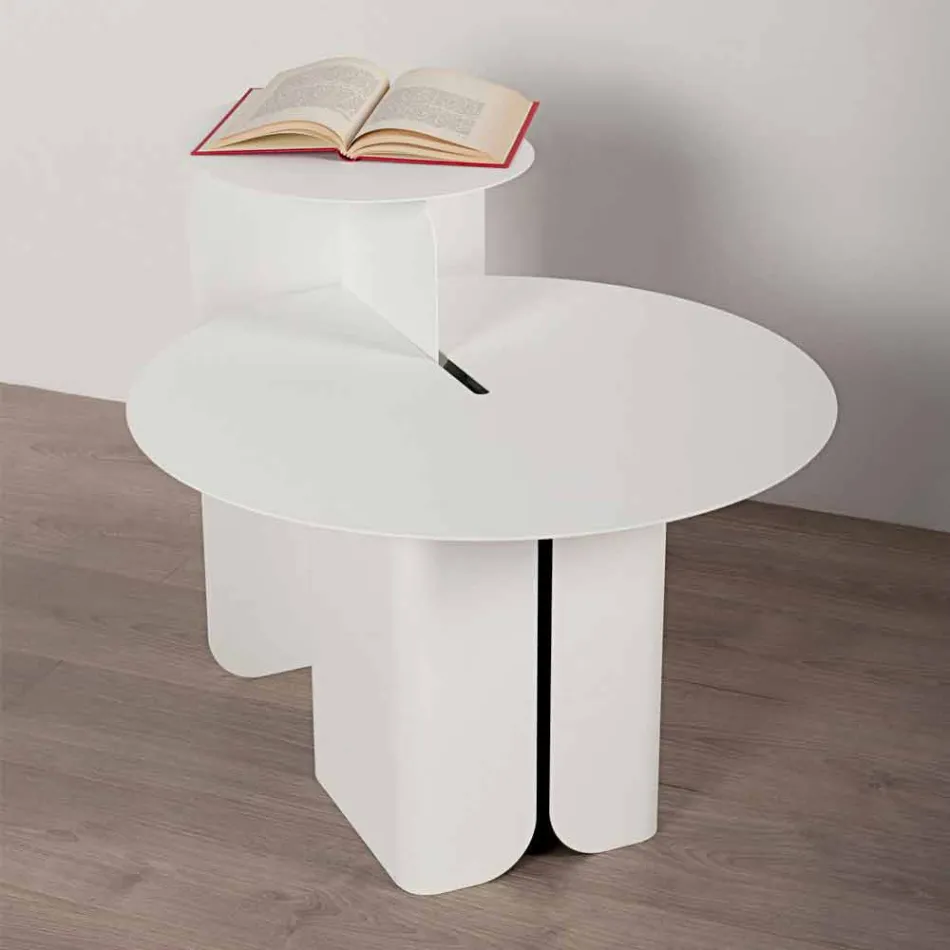 Composición de 2 mesas de centro modernas en acero Made in Italy - Álamo Viadurini