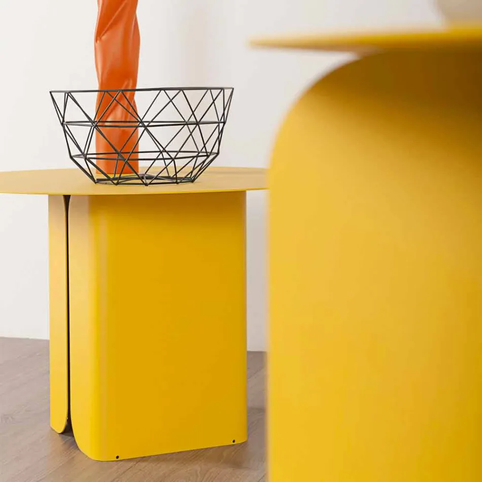 Composición de 2 mesas de centro modernas en acero Made in Italy - Álamo Viadurini