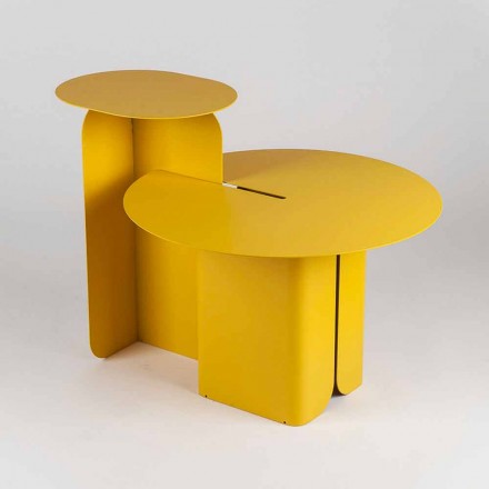 Composición de 2 mesas de centro modernas en acero Made in Italy - Álamo Viadurini
