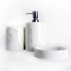 Composición de 3 accesorios de baño en mármol pulido Made in Italy - Trevio Viadurini