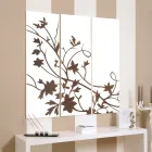 Composición de 3 paneles que representan una rama con hojas Made in Italy - Ashton Viadurini