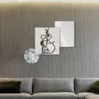 Composición de 3 Paneles con Estilización de Amor Made in Italy - Keina Viadurini