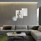 Composición de 3 Paneles con Estilización de Amor Made in Italy - Keina Viadurini