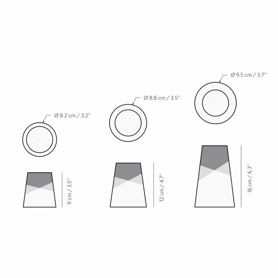 Composición de 3 candelabros modernos en madera de pino macizo - Blanco Viadurini