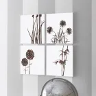 Composición de 4 Paneles con Hortensias, Allium y Thypha Made in Italy - Cálculo Viadurini