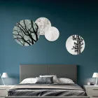 Composición de 4 Paneles Redondos Hechos con Láser Made in Italy - Maeko Viadurini