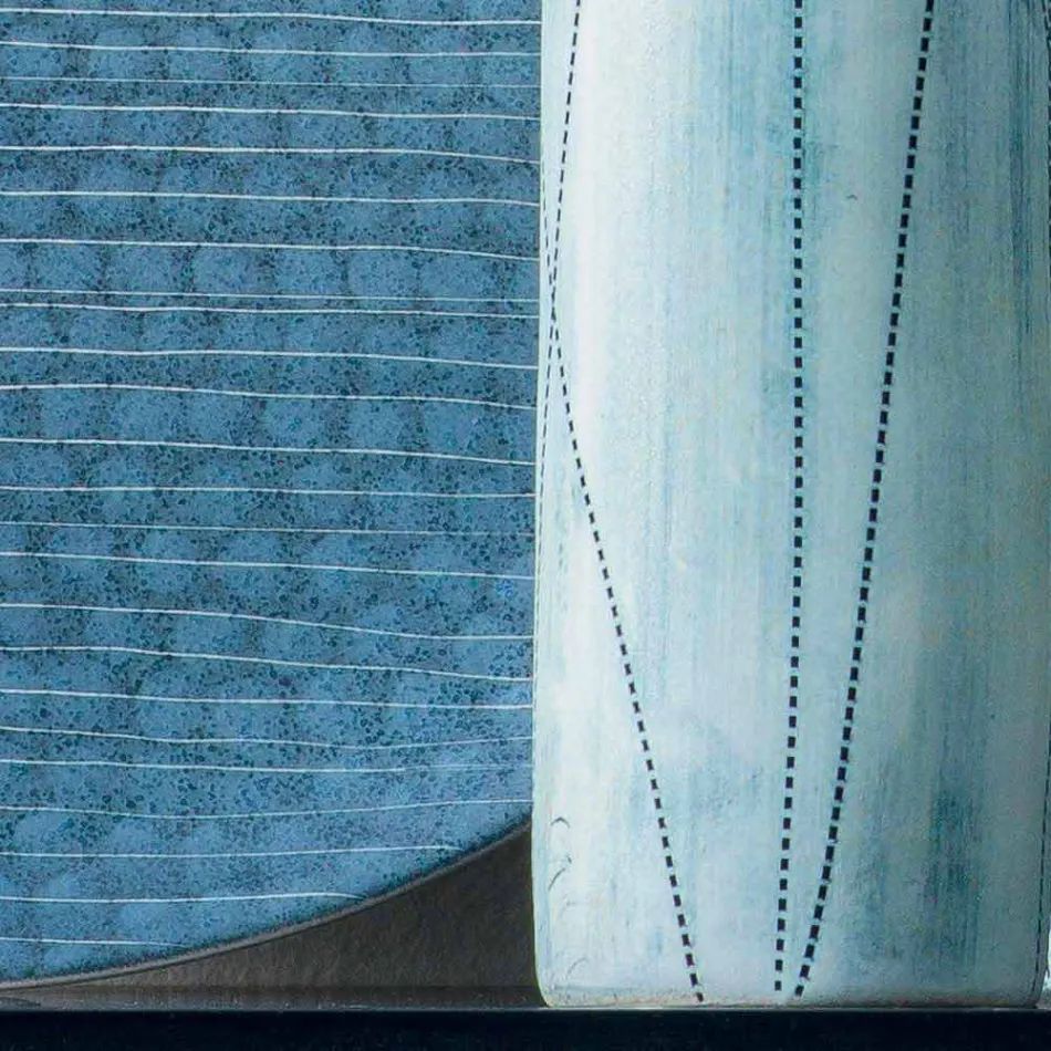 Composición de 4 Jarrones y Centro de Mesa en Porcelana Pintada a Mano - Liberio Viadurini