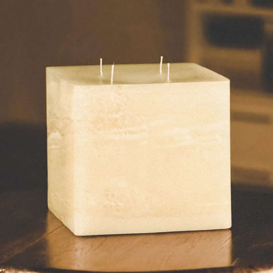 Composición de velas de cera cuadradas Made in Italy, 3 piezas - Mondelle Viadurini