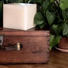 Composición de velas de cera cuadradas Made in Italy, 3 piezas - Mondelle Viadurini