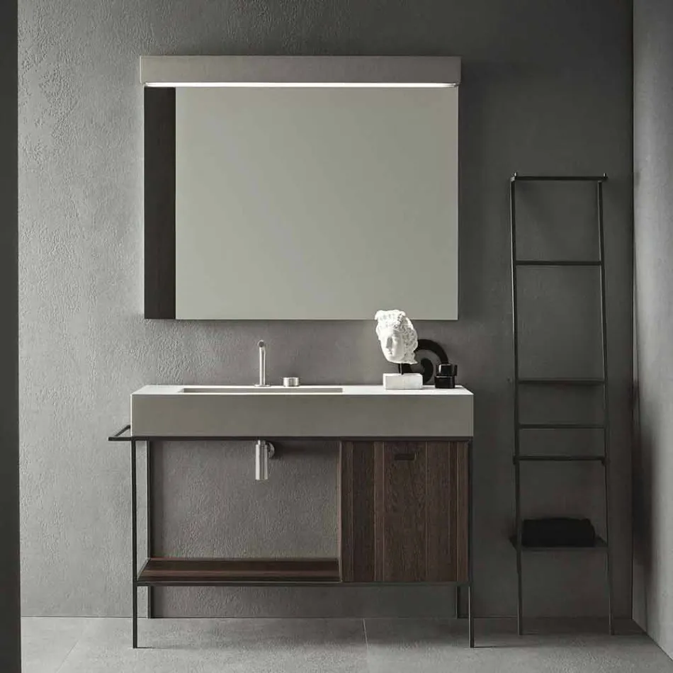 Composición de muebles artesanales para baño de diseño moderno en el suelo - Farart3 Viadurini