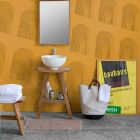 Composición de Mueble de Baño en Teca Maciza de Diseño Moderno - Azina Viadurini