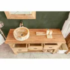 Composición de muebles de baño modernos en madera maciza de teca - Orinal Viadurini