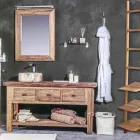 Composición de muebles de baño modernos en madera maciza de teca - Orinal Viadurini