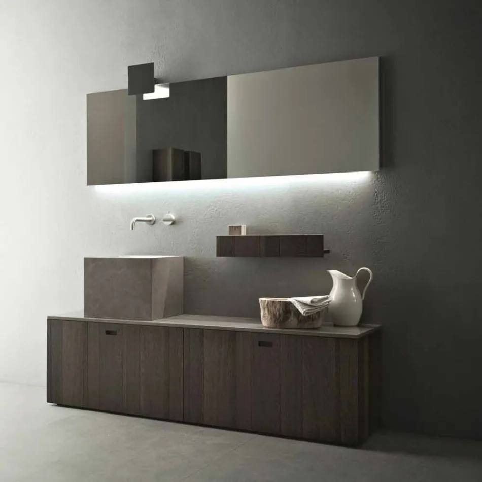 Composición de muebles de baño de suelo de diseño moderno - Farart1 Viadurini