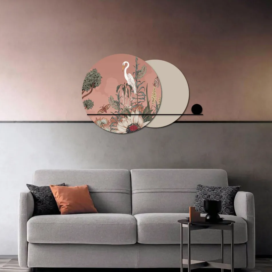 Composición de Paneles de Madera con Estampado Tropical Made in Italy - Haití Viadurini