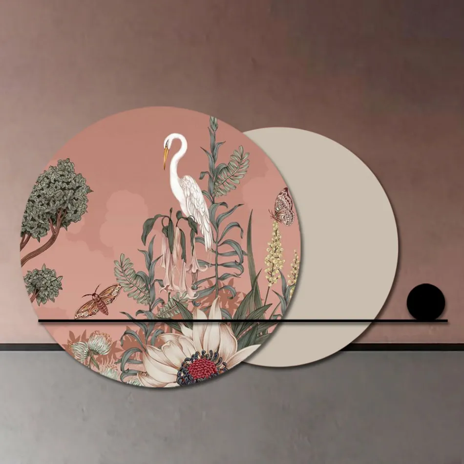 Composición de Paneles de Madera con Estampado Tropical Made in Italy - Haití Viadurini