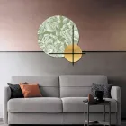 Composición de paneles de madera rosa o verde con flores blancas Made in Italy - Fiji Viadurini