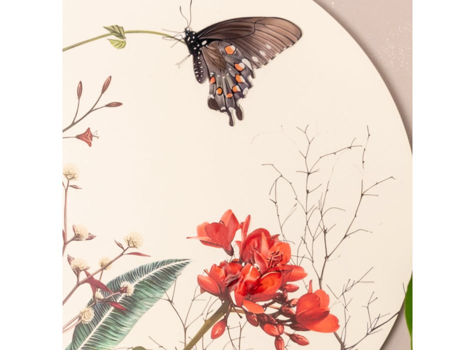Composición de Cuadros en Madera con Estampados de Mariposas y Flores Hecho en Italia - Ecuador Viadurini