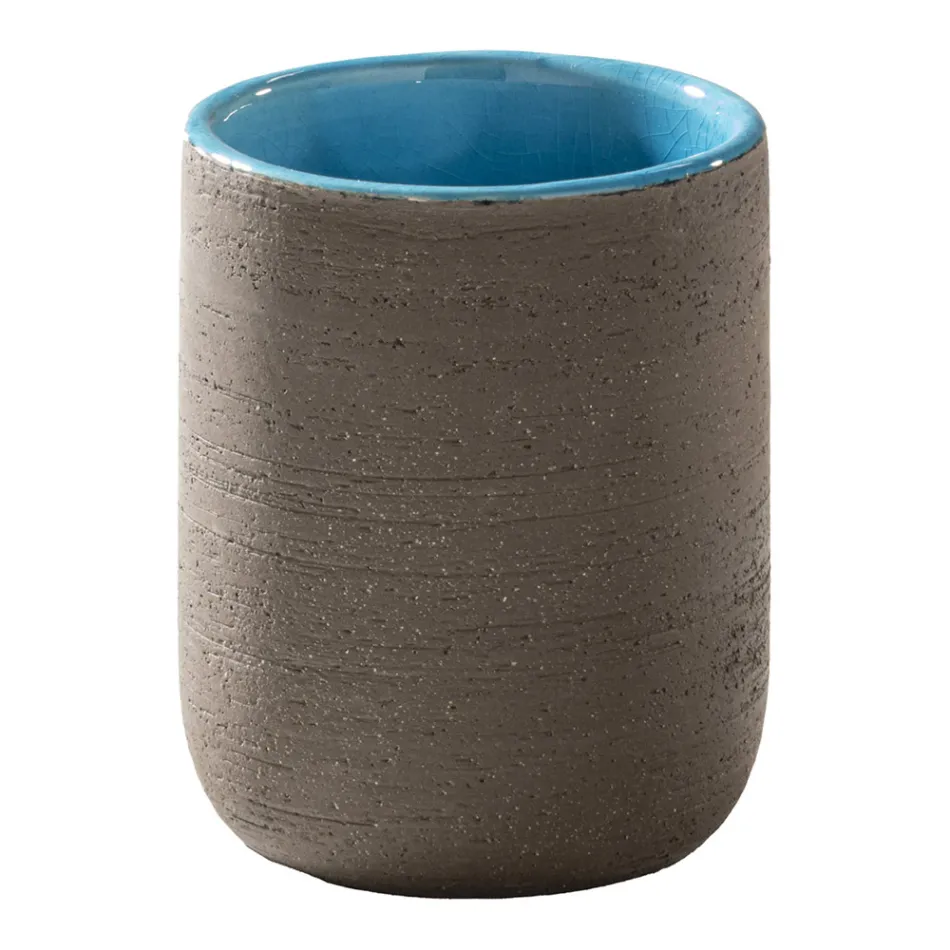 Composición de gabinete de baño independiente que incluye accesorios azules - Carolie Viadurini