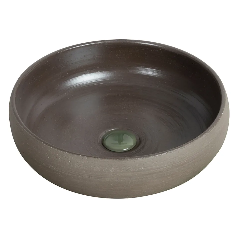 Mueble de Baño Suelo Verde Composición y Accesorios Esmaltados - Maryse Viadurini