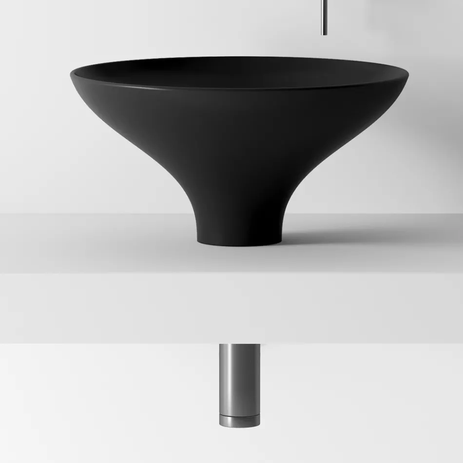 Composición de Mueble de Baño con Lavabo, Base y Espejo Made in Italy - Hoscar Viadurini